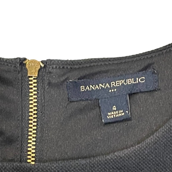 Banana Republic Women 4‎ Thick Knit Sheath Dress Back Zip Colorblock 3/4 Sleeve - Picture 6 of 8